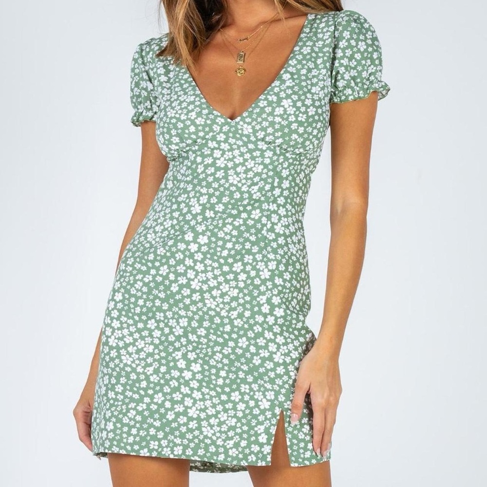 Green princess Polly mini dress